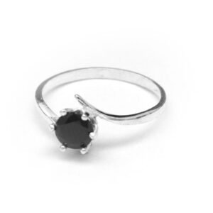 anillo plata cubic negro