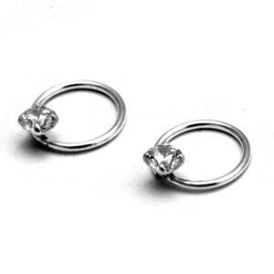 Aros Plata Argollitas Cubic 8Mm